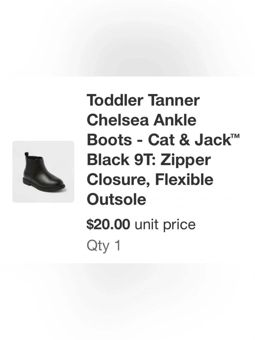 Cat & Jack Kids Black Chelsea Ankle Boots
